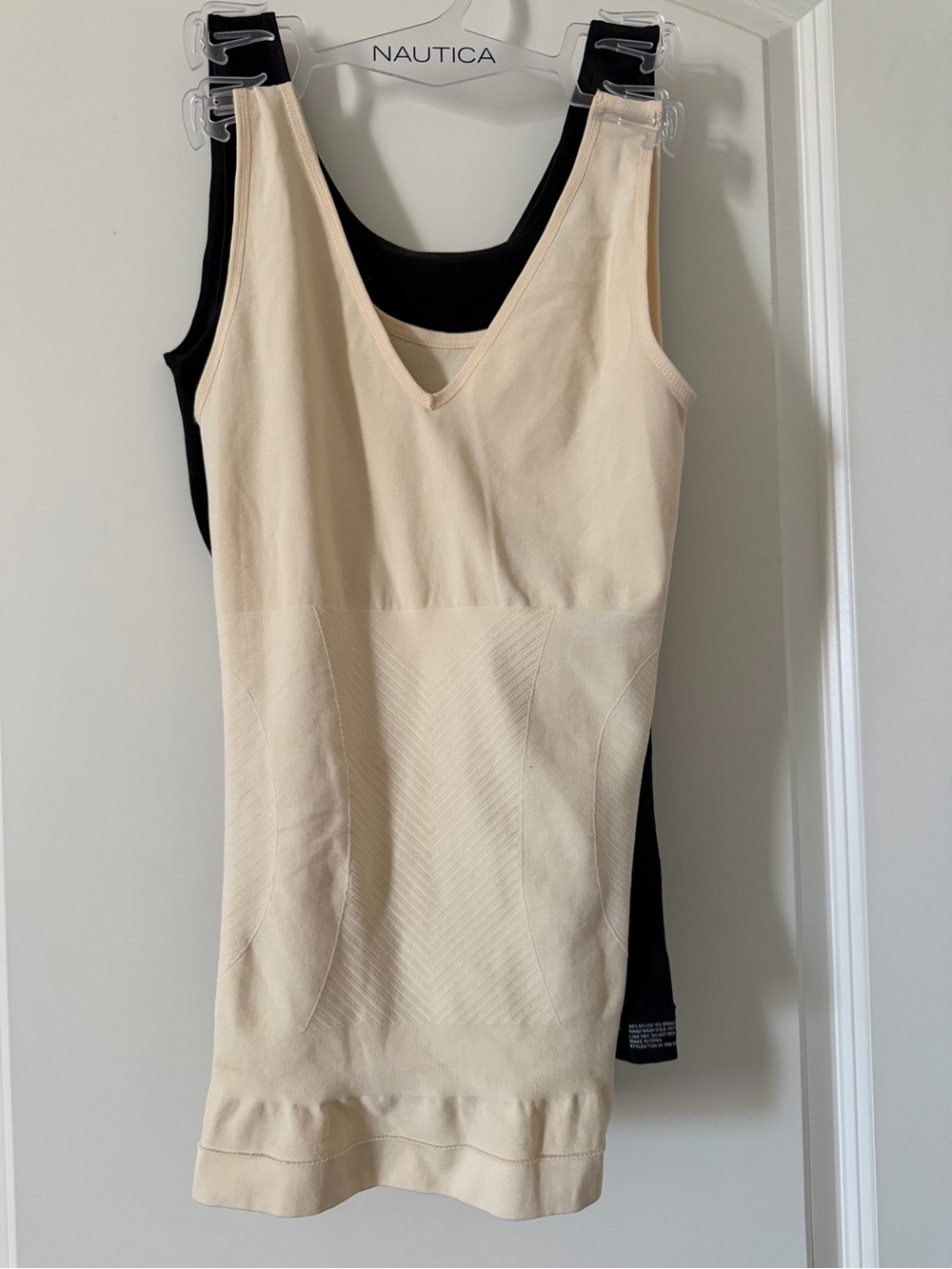 Nautica Women’s Shaping Tank - Cream and black